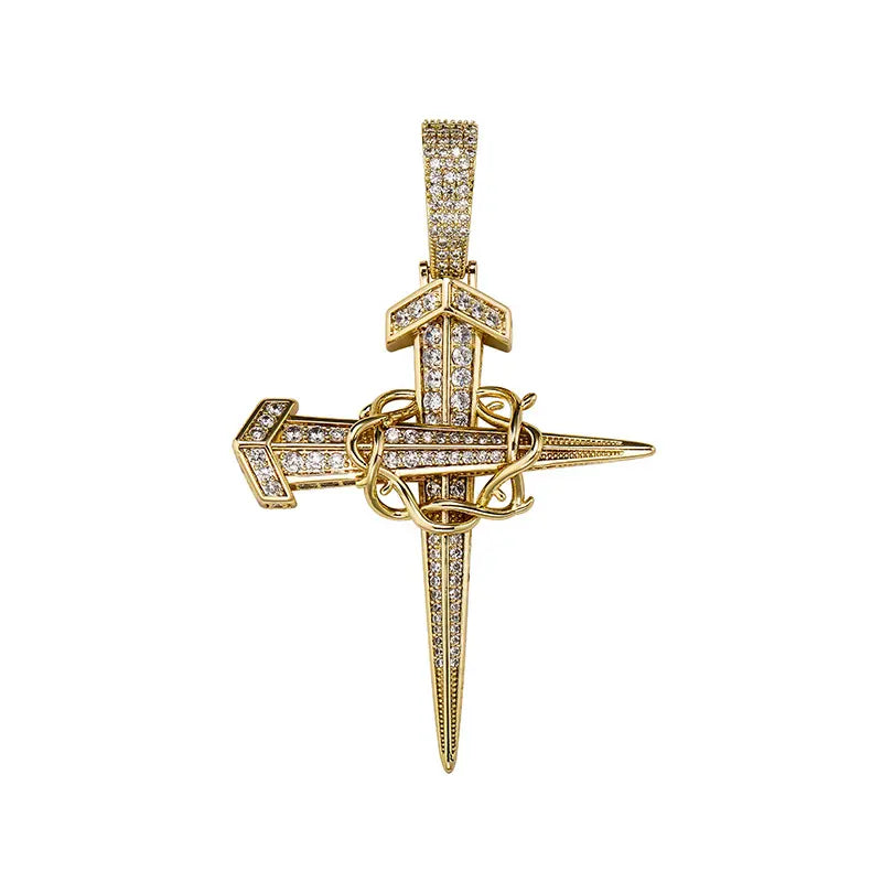 Cross and Thorns Necklace | 18k Gold Plated